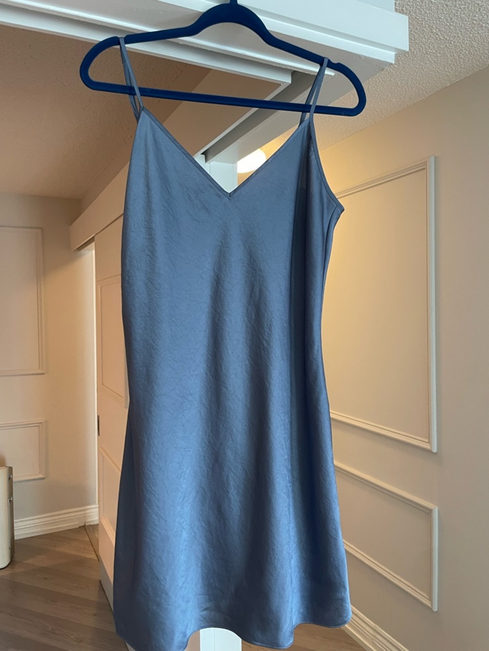 Aritzia Wilfred Dusty Blue Slip Dress